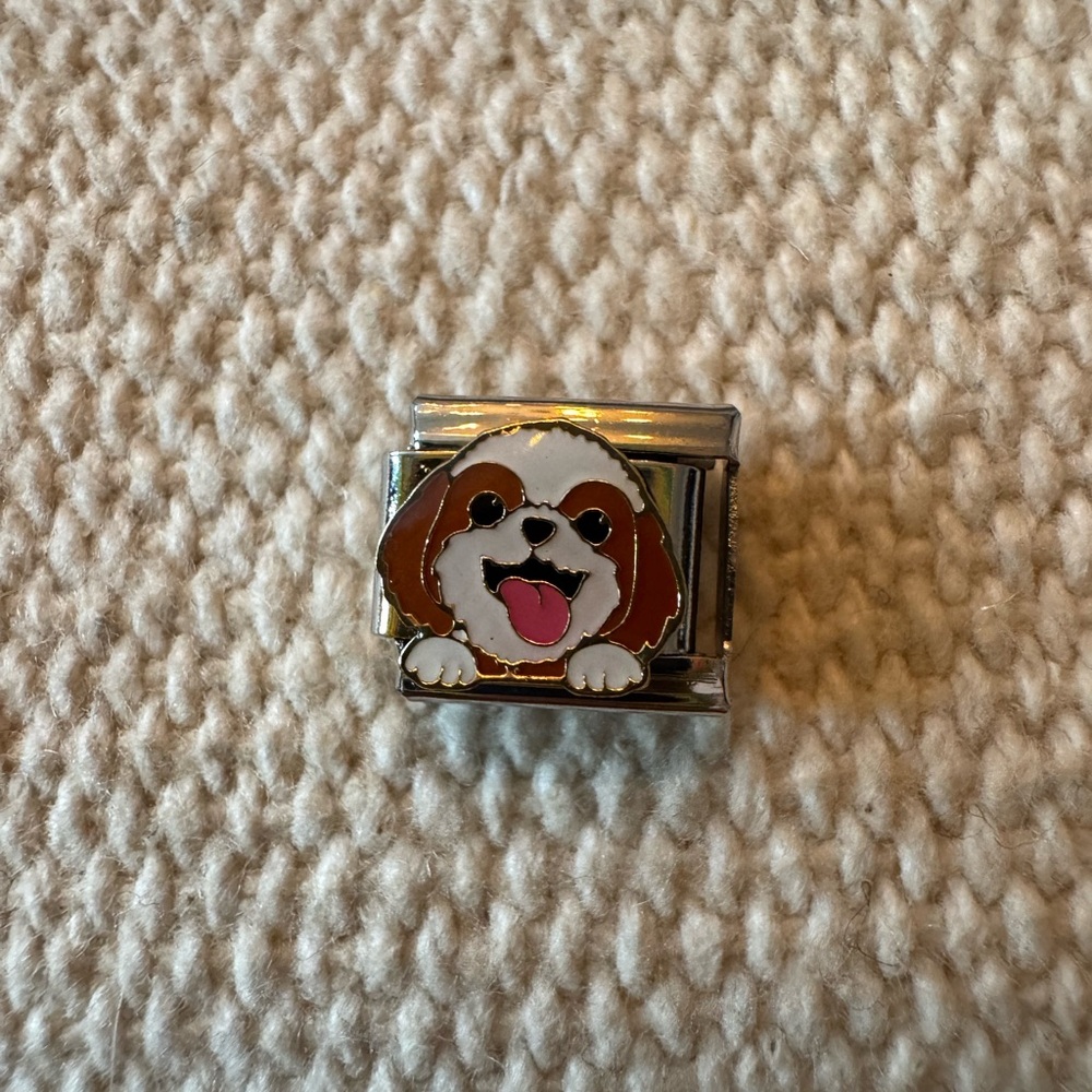 Shitzu Dog Italian Charm Link